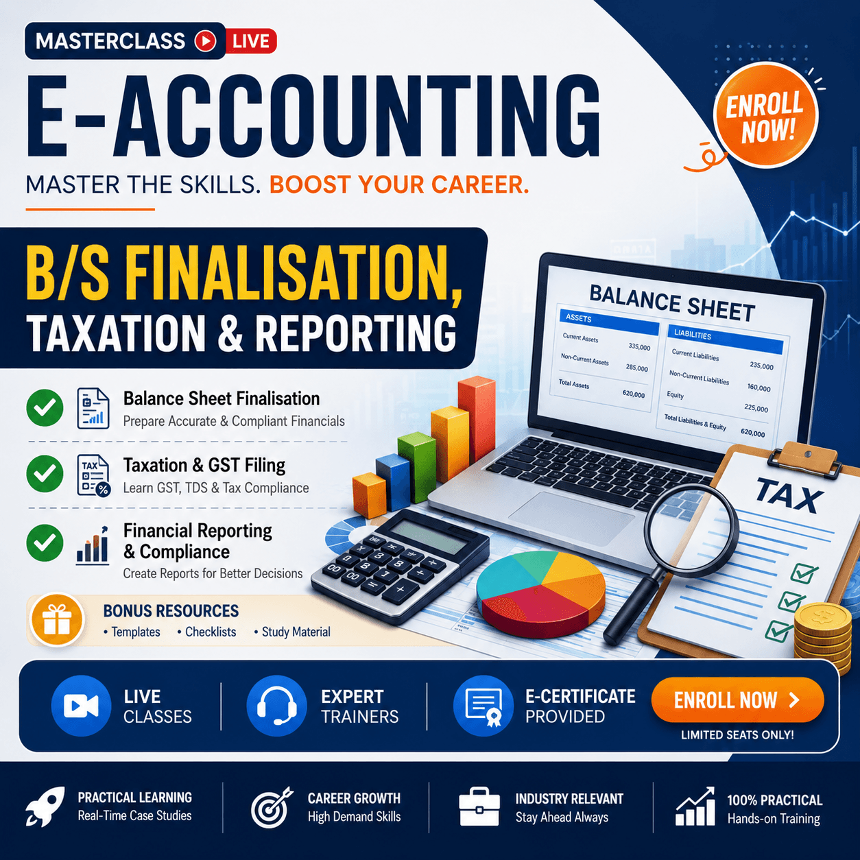 E Accounting B/S Finalisation, Taxation, and Reporting Online Live Course